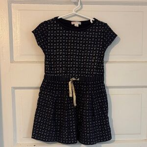 Gymboree Navy and Gold glitter detail Floral Knit Dress for Girls